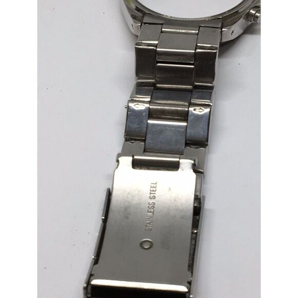 Fossil Stainless Steel Links Parts Case W/ Crystal Silver Full Band 20mm V939 - Picture 1 of 11